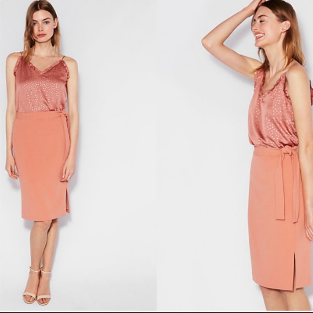 ruffle double layer downtown cami express